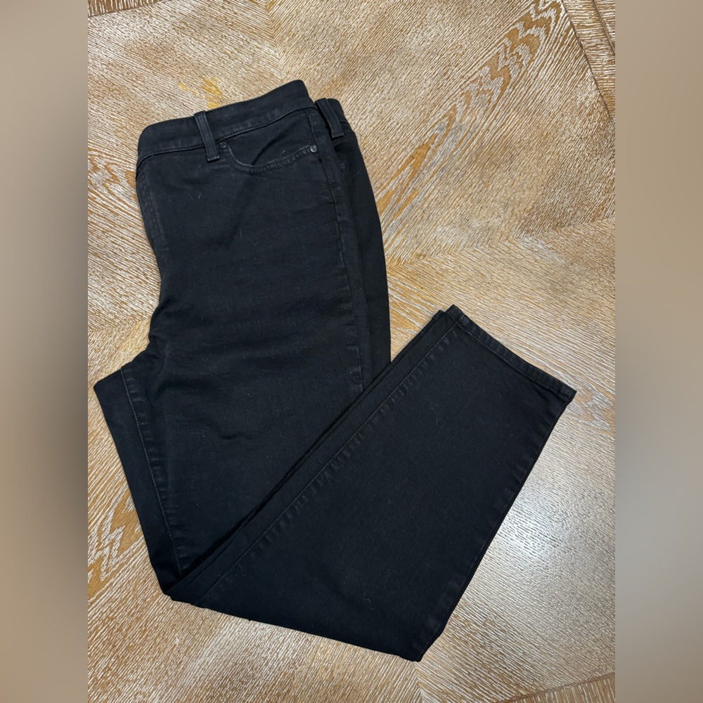 Talbots Black Denim Flawless Shin Ankle Pants Sz 16Pet Waist 36” Inseam 25.5”